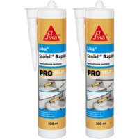 2er-Set Anti-Schimmel Silikonmastix Spezial-Sanitär Sika Sanisil Rapide - Transparent - 300ml von SIKA