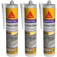 Sika - 3er-Set flex-142 Crystal clear Kittkleber - Transparent - 290 ml - Transparent von SIKA