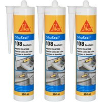 3er-Set schimmelhemmende Silikondichtstoffe Sika Sika seal 108 Sanitär - Transparent - 300ml - Transparent von SIKA