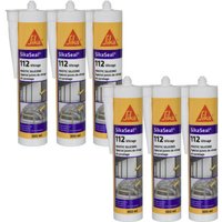 Sika - 6er-Set Silikonkitt speziell für Glas Seal 112 Verglasung - Weiß - 300ml - Blanc von SIKA