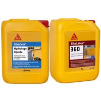 Sika - Mauerwerkspaket - Flüssiges Massehydrophobierungsmittel Cem 5L - Haftharz Latex 360 - 5L von SIKA