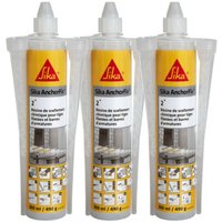 Sika - AnchorFix 2 Plus Chemical Sealing Resins 3er Set - Grau - 300 ml von SIKA