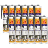 Satz mit 12 Silikondichtstoffen für Zimmereifugen - SIKA SikaSeal 109 Zimmerei - Anthrazit - 300ml - Anthracite von SIKA