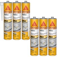 Sika - Set von 6 flexiblen Klebstoffen für Dachziegel flex 145 - 490g - Terre cuite von SIKA