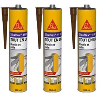 Sika - 3er-Set Mehrzweck-Klebedichtmasse flex 11 fc Purform - Braun - 300 ml - Marron von SIKA