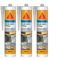 Sika - 3er-Set Silikon-Dichtstoffe seal-180 Bad & Fliesen - Transparent - 300ml - Transparent von SIKA