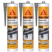 3er-Set Silikon-Dichtstoffe Sika Sika seal-185 Schreinerei - Grau - 300ml von SIKA