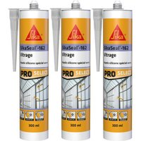 3er-Set elastischer Silikondichtstoff Sika Sika seal-162 Verglasung - Transluzent - 300ml von SIKA