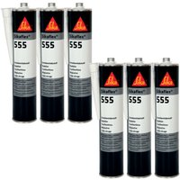 Sika - 6er-Set Fensterkleber flex 555 - Schwarz - 300ml - Noir von SIKA