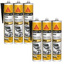 Sika - 6er-Set flex 149 Auto-Klebedichtmasse - Schwarz - 400g - Noir von SIKA