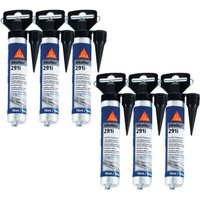 Sika - 6er-Set flex 291i - Schwarz - Mini Nachfüllpackung 70ml von SIKA