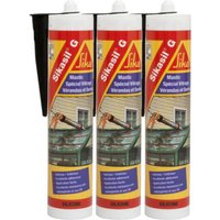 Sika - Set von 3 elastischen Silikon-Dichtstoffen sil g - Schwarz - 300ml - Noir von SIKA