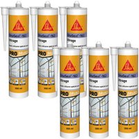 Sika - Set von 6 elastischen Silikondichtstoffen seal-162 Verglasung - Weiß - 300ml von SIKA