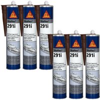 Sika - flex 291i - Holz - 6er-Set Mastixkleber für die Schifffahrt - 300ml - Marron von SIKA