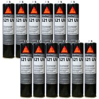 Sika - flex 521 uv Hybrid-Kunststoffkleber 12er-Set - Schwarz - 300ml - Noir von SIKA