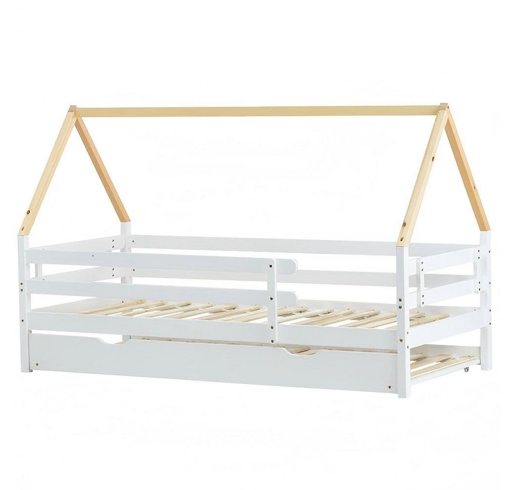 SIKAINI Einzelbett (200x90cm, Ausziehbett), Schiebebett mit Rollen unten von SIKAINI