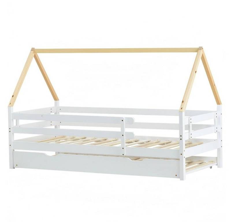 SIKAINI Einzelbett (200x90cm, Ausziehbett), Schiebebett mit Rollen unten von SIKAINI