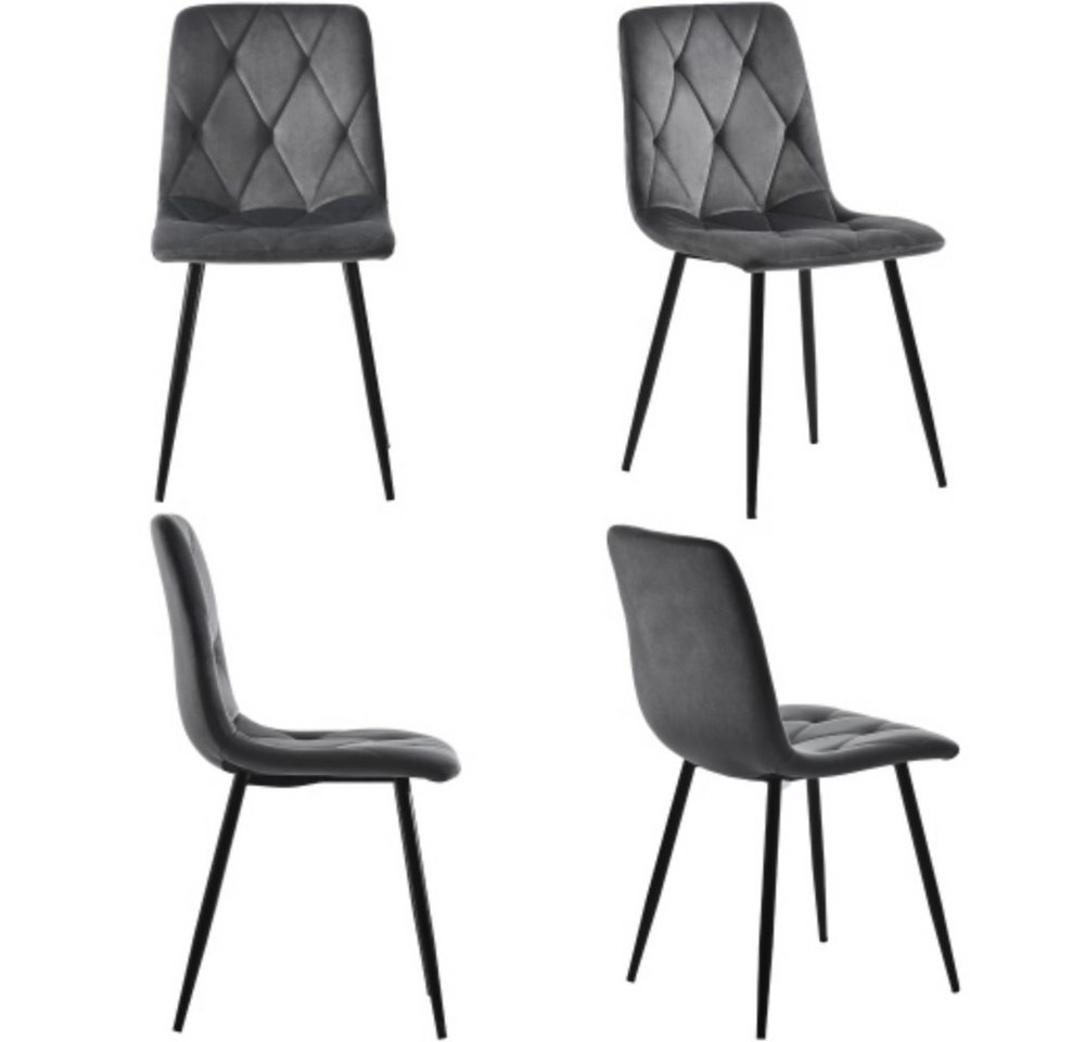 SIKAINI Esszimmerstuhl 4er-Set Polsterstuhl Design Stuhl, Twill Samt Esszimmerstuhl Elegantes Eisen-Design von SIKAINI