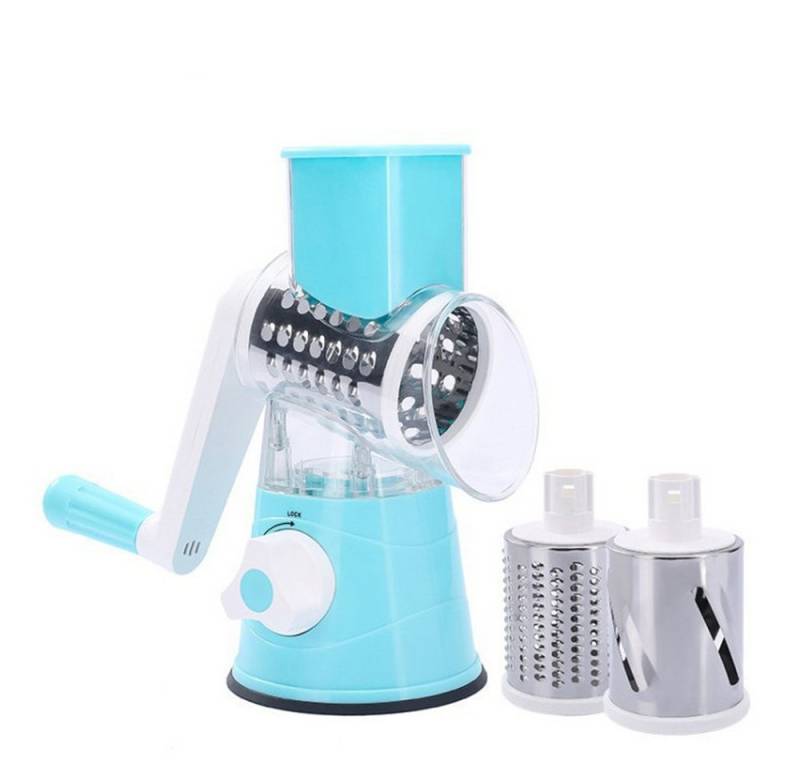 SIKAINI Gemüsehobel Multifunktionaler Trommel-Gemüseschneider mit Handkurbel, (3 Austauschbare Edelstahl-Trommeln), Einfach & Sicher in der Anwendung Leicht zu reinigen & langlebig von SIKAINI