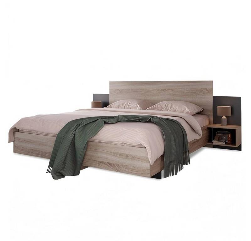SIKAINI Holzbett (set, 1-tlg), Bettanlage 160 x 200 cm mit 2 Nachtkommoden Modernes Bett inkl von SIKAINI