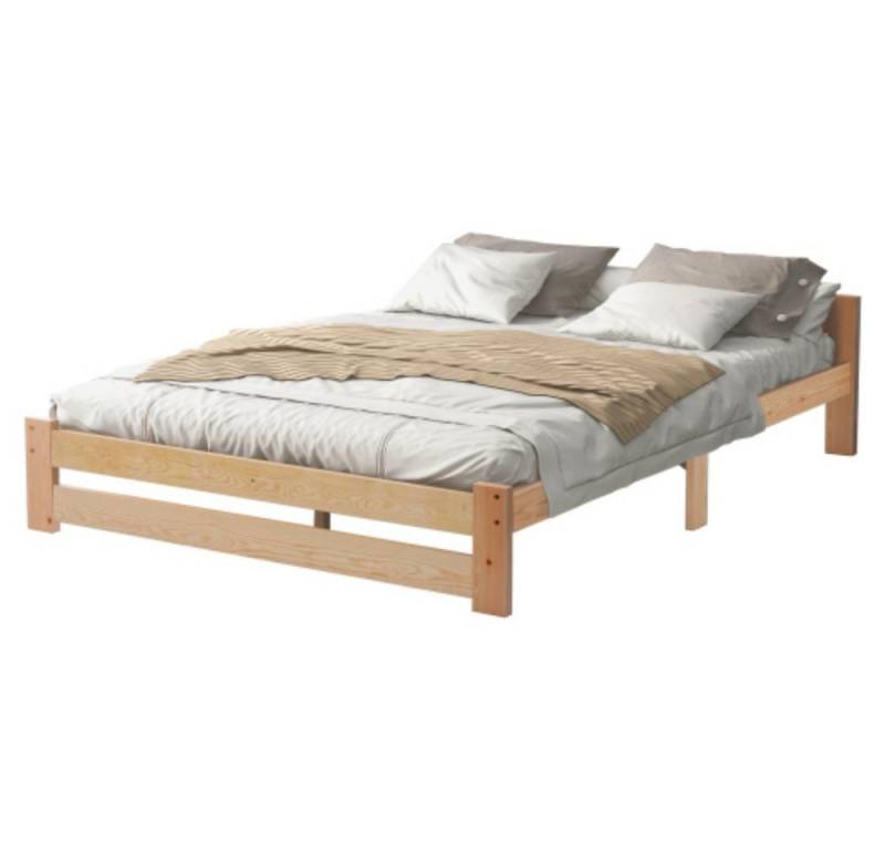 SIKAINI Holzbett B-NEW-DJ (200x140cm), Futonbett Massivholz Natur Bett von SIKAINI