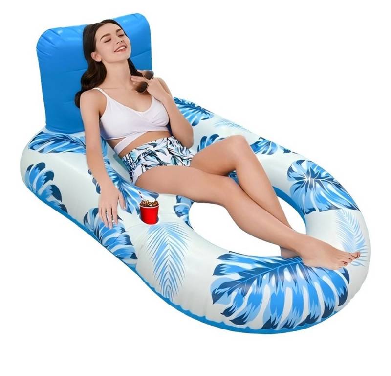 SIKAINI Luftmatratze Komfortable aufblasbare Schwimmliege für Erwachsene, (kompakt zusammenfaltbar für einfachen Transport und Lagerung), Strapazierfähiges, UV-beständiges PVC von SIKAINI