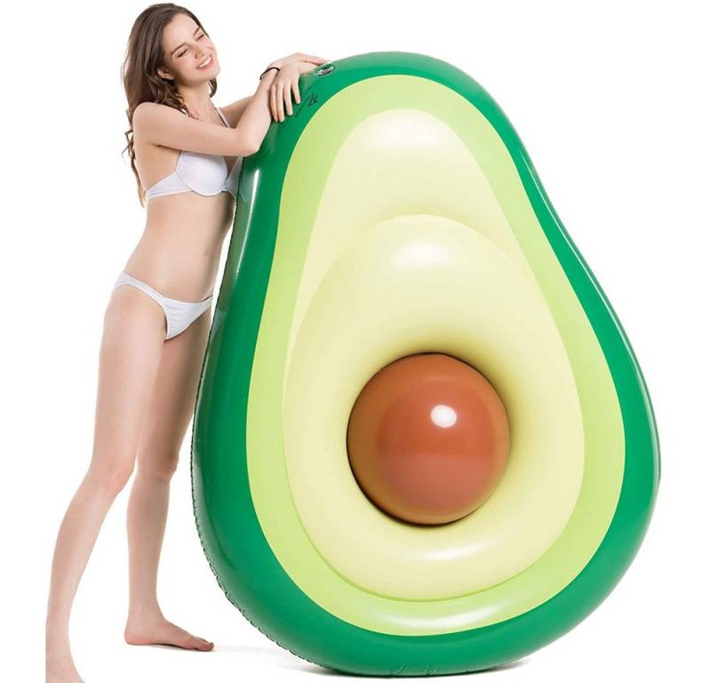 SIKAINI Luftmatratze Pool Luftmatratze mit Abnehmbarem Kern, (Einzigartiges Avocado-Design 160 × 120 cm Groß & Bequem), Abnehmbarer Avocado-Kern Hochwertiges & Robustes Material von SIKAINI