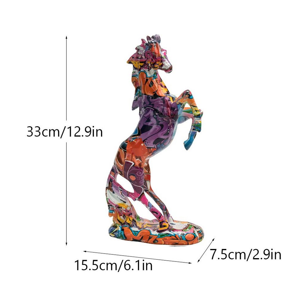 SIKAINI Skulptur (Gesten, Glückskatze, Pferdestatue, Wohnzimmer, Esszimmer, Büro, Laden, Ladendekoration), Hergestellt aus hochwertigem Harzmaterial mit exquisiter Verarbeitung von SIKAINI