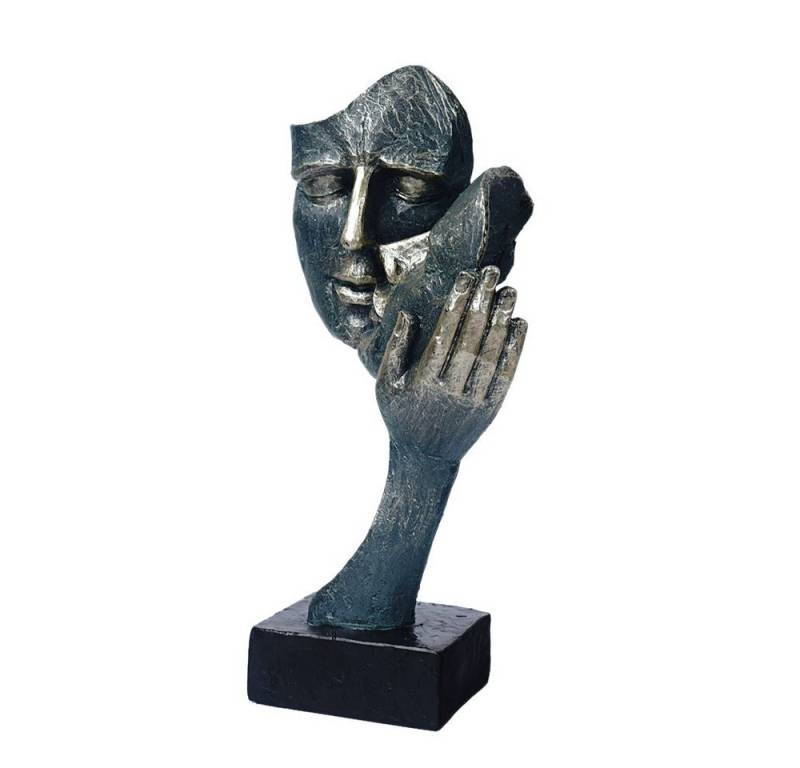 SIKAINI Skulptur (Harzkunst, Paargeschenk), Paar-Gesichtsskulptur mit dekorativer halber Seite von SIKAINI