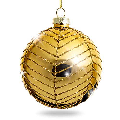 Sikora Highlights 4er Set ausgefallene Christbaumkugeln aus Glas Gold, Größe:8 cm, Farbe/Modell:Modell New York Gold von SIKORA