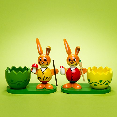 SIKORA OD08 Osterdeko Holz Eierbecher mit Osterhasen Figuren im 2er Set, Farbe/Modell:A1 2er Set gelb/rot SIKORA OD08 Osterdeko Holz Eierbecher mit Osterhasen Figuren im 2er Set, Farbe/Modell:A1 2er Set gelb/rot von SIKORA