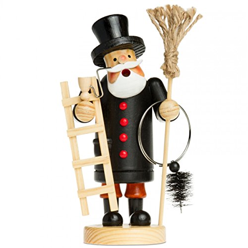 Sikora RM-A Räuchermännchen aus Holz 3 Größen Verschiedene Motive, Farbe/Modell:A08 schwarz - Schornsteinfeger, Höhe in cm:Höhe ca. 15 cm von SIKORA Weihnachtswelt