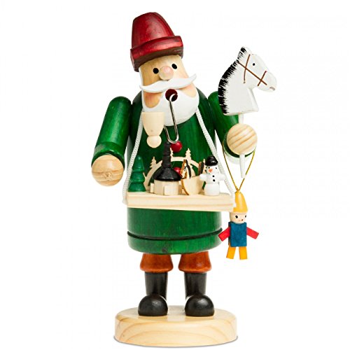 Sikora RM-A Räuchermännchen aus Holz 3 Größen Verschiedene Motive, Farbe/Modell:A12 grün - Souvenirhändler, Höhe in cm:Höhe ca. 36 cm von SIKORA Weihnachtswelt