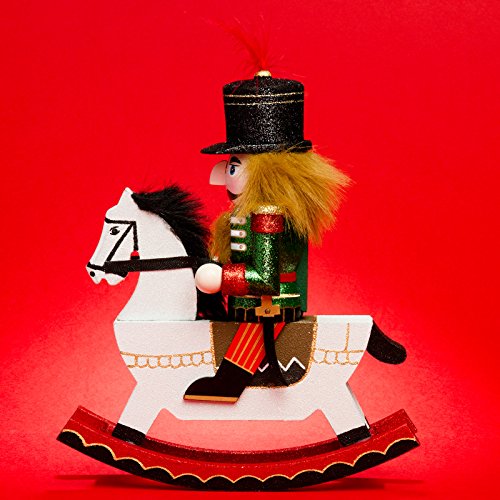 Sikora Serie E große XL Nußknacker Reiterlein Weihnachts Deko Figur aus Holz, Farbe/Modell:E02 grün/rot - Soldat, Größe:Höhe ca. 25 cm von SIKORA