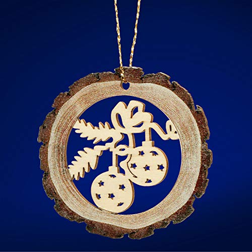 SIKORA BS-LS Traditionelle Filigrane Christbaumschmuck Holzanhänger aus nachhaltiger Herstellung - 28 Modelle wählbar, Modell:R3 Rindenoptik Kugeln D 6cm von SIKORA