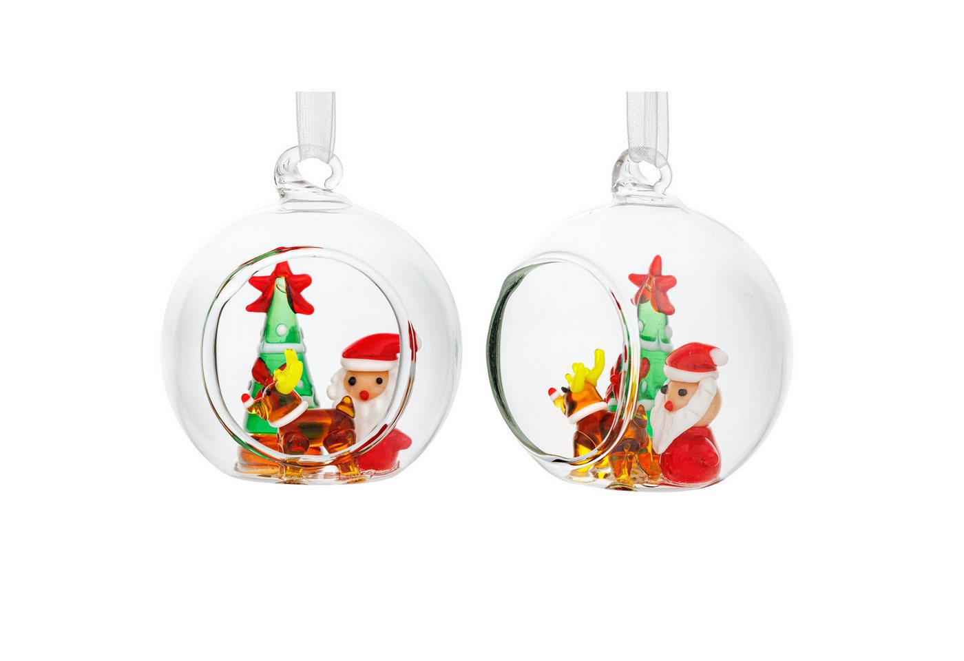 SIKORA Christbaumschmuck Glas Weihnachtskugel Mini Glasfiguren 2er Set Offene Glaskugel D:6cm SIKORA Christbaumschmuck Glas Weihnachtskugel Mini Glasfiguren 2er Set Offene Glaskugel D:6cm von SIKORA