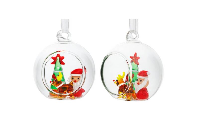 SIKORA Christbaumschmuck Glas Weihnachtskugel Mini Glasfiguren 2er Set Offene Glaskugel D:6cm SIKORA Christbaumschmuck Glas Weihnachtskugel Mini Glasfiguren 2er Set Offene Glaskugel D:6cm von SIKORA