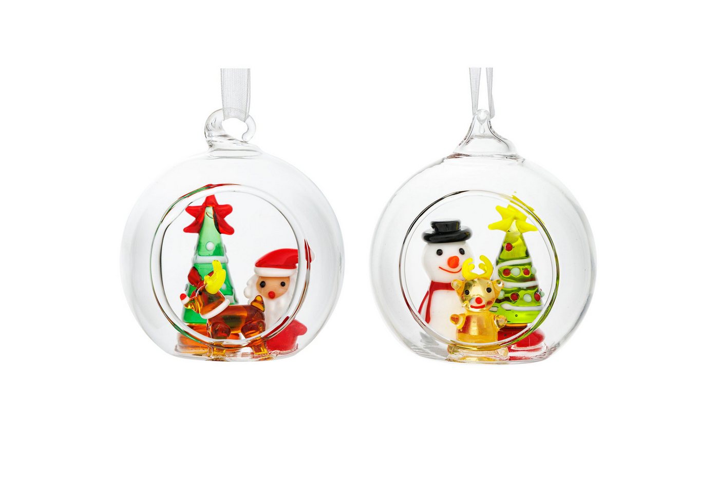 SIKORA Christbaumschmuck Glas Weihnachtskugel Mini Glasfiguren 2er Set Offene Glaskugel D:6cm SIKORA Christbaumschmuck Glas Weihnachtskugel Mini Glasfiguren 2er Set Offene Glaskugel D:6cm von SIKORA