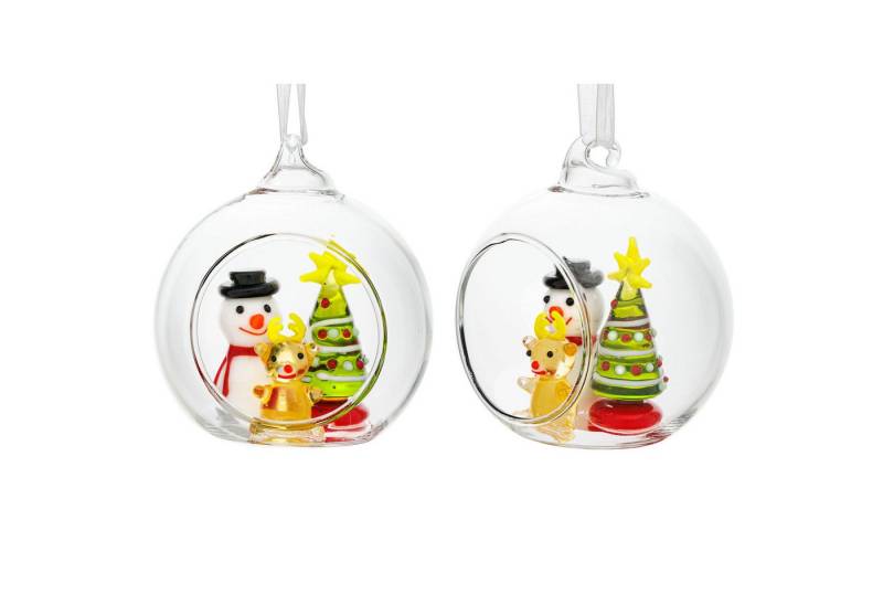 SIKORA Christbaumschmuck Glas Weihnachtskugel Mini Glasfiguren 2er Set Offene Glaskugel D:6cm SIKORA Christbaumschmuck Glas Weihnachtskugel Mini Glasfiguren 2er Set Offene Glaskugel D:6cm von SIKORA