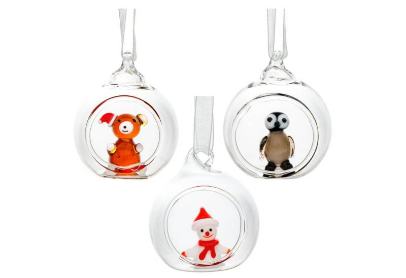 SIKORA Christbaumschmuck Glas Weihnachtskugel Mini Glasfiguren 3er Set Offene Glaskugel D:4cm SIKORA Christbaumschmuck Glas Weihnachtskugel Mini Glasfiguren 3er Set Offene Glaskugel D:4cm von SIKORA