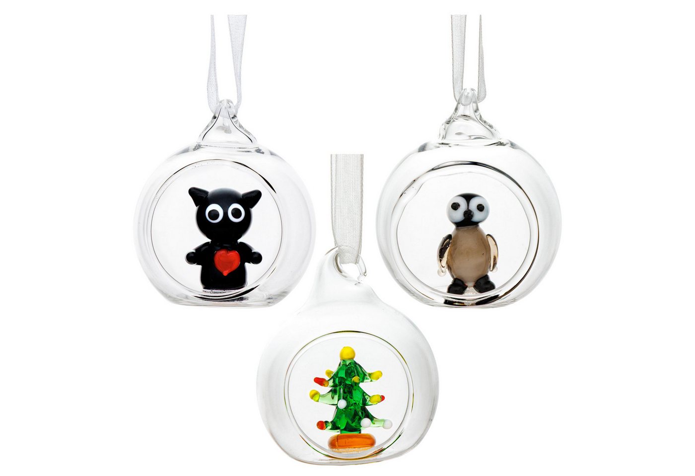 SIKORA Christbaumschmuck Glas Weihnachtskugel Mini Glasfiguren 3er Set Offene Glaskugel D:4cm SIKORA Christbaumschmuck Glas Weihnachtskugel Mini Glasfiguren 3er Set Offene Glaskugel D:4cm von SIKORA