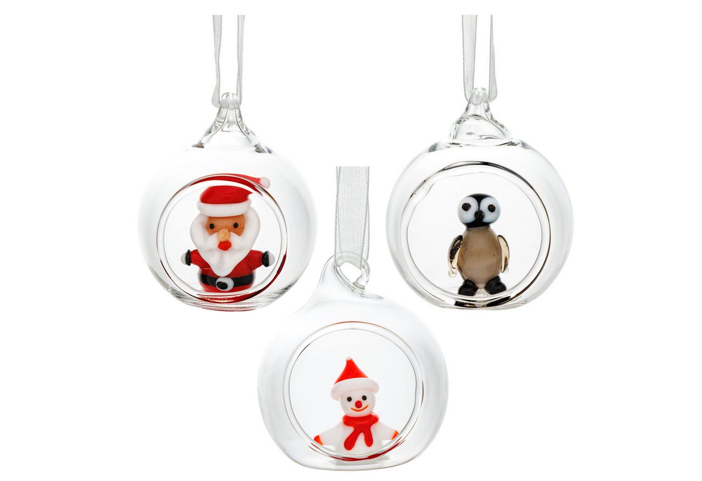 SIKORA Christbaumschmuck Glas Weihnachtskugel Mini Glasfiguren 3er Set Offene Glaskugel D:4cm SIKORA Christbaumschmuck Glas Weihnachtskugel Mini Glasfiguren 3er Set Offene Glaskugel D:4cm von SIKORA
