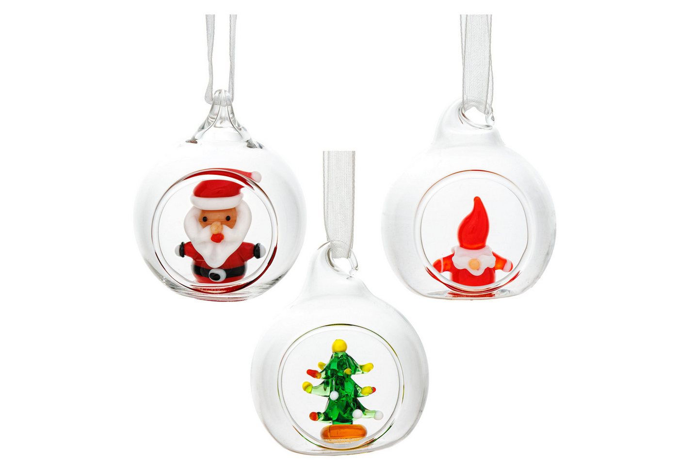 SIKORA Christbaumschmuck Glas Weihnachtskugel Mini Glasfiguren 3er Set Offene Glaskugel D:4cm SIKORA Christbaumschmuck Glas Weihnachtskugel Mini Glasfiguren 3er Set Offene Glaskugel D:4cm von SIKORA