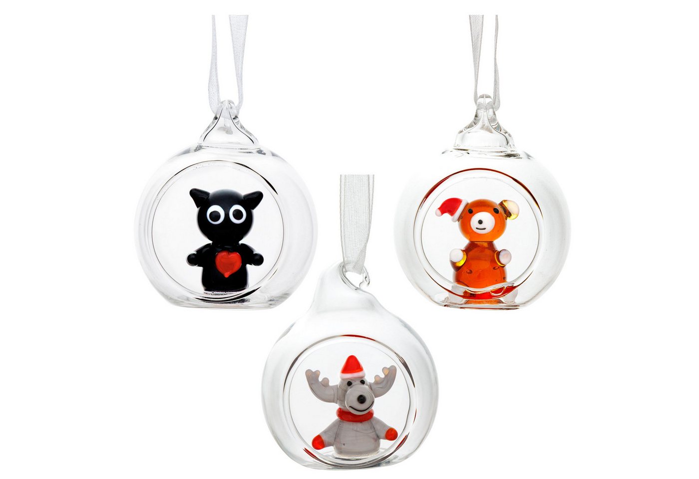 SIKORA Christbaumschmuck Glas Weihnachtskugel Mini Glasfiguren 3er Set Offene Glaskugel D:4cm SIKORA Christbaumschmuck Glas Weihnachtskugel Mini Glasfiguren 3er Set Offene Glaskugel D:4cm von SIKORA