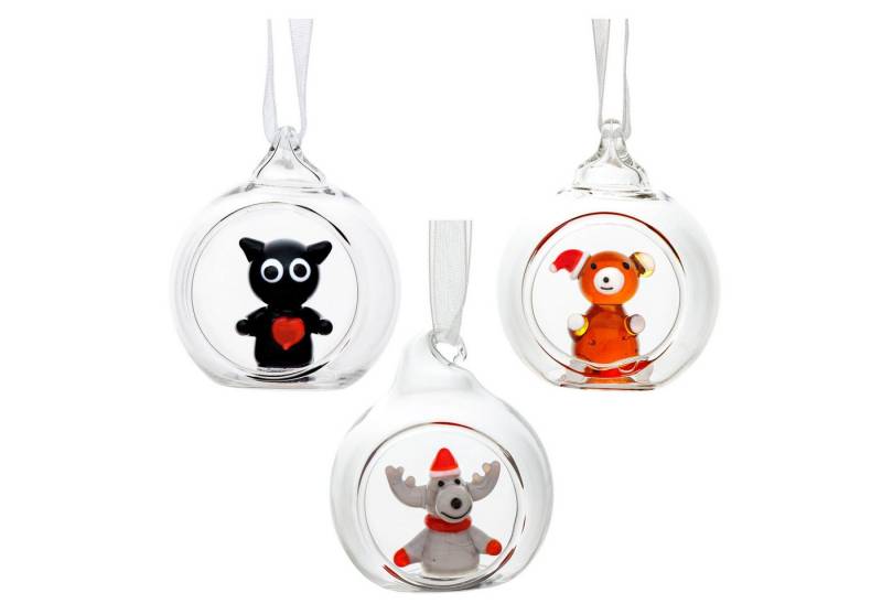 SIKORA Christbaumschmuck Glas Weihnachtskugel Mini Glasfiguren 3er Set Offene Glaskugel D:4cm SIKORA Christbaumschmuck Glas Weihnachtskugel Mini Glasfiguren 3er Set Offene Glaskugel D:4cm von SIKORA