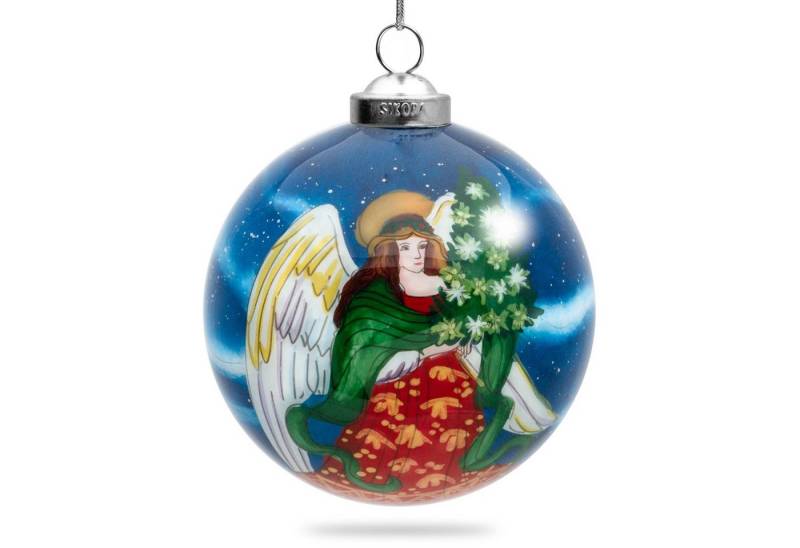 SIKORA Christbaumschmuck K08-79 Christkind mit Weihnachtsbaum Weihnachtskugel Innenglasmalerei D: 7,5 cm von SIKORA
