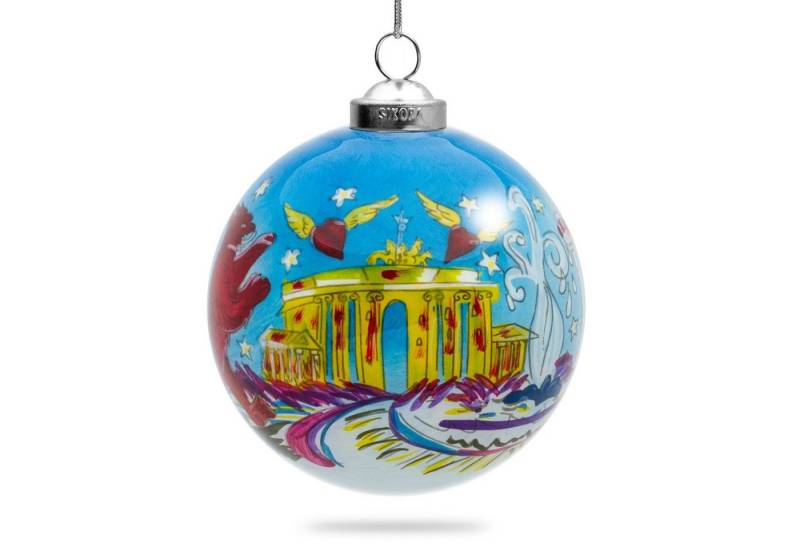 SIKORA Christbaumschmuck K08-B Motiv Stadt Berlin Weihnachtskugel Innenglasmalerei D: 7,5 cm von SIKORA