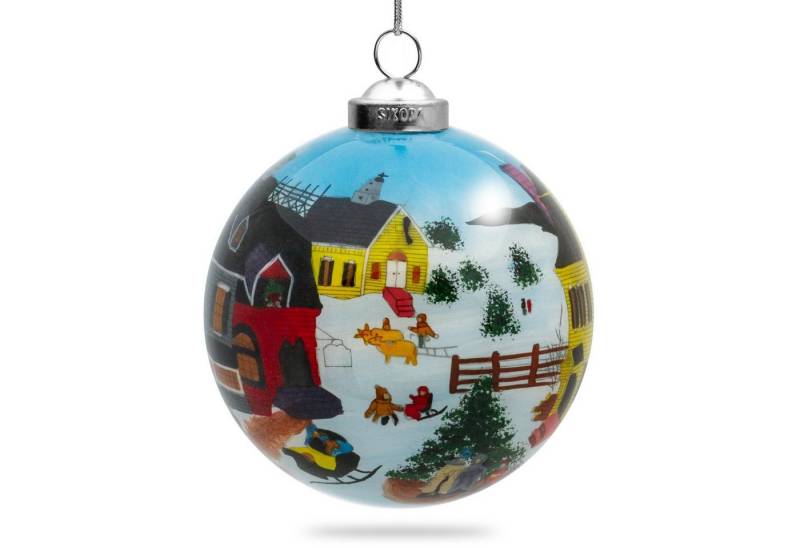 SIKORA Christbaumschmuck SIKORA K08-42 Winterdorf Glaskugel Weihnachtskugel Innenglasmalerei D: 7,5 cm von SIKORA