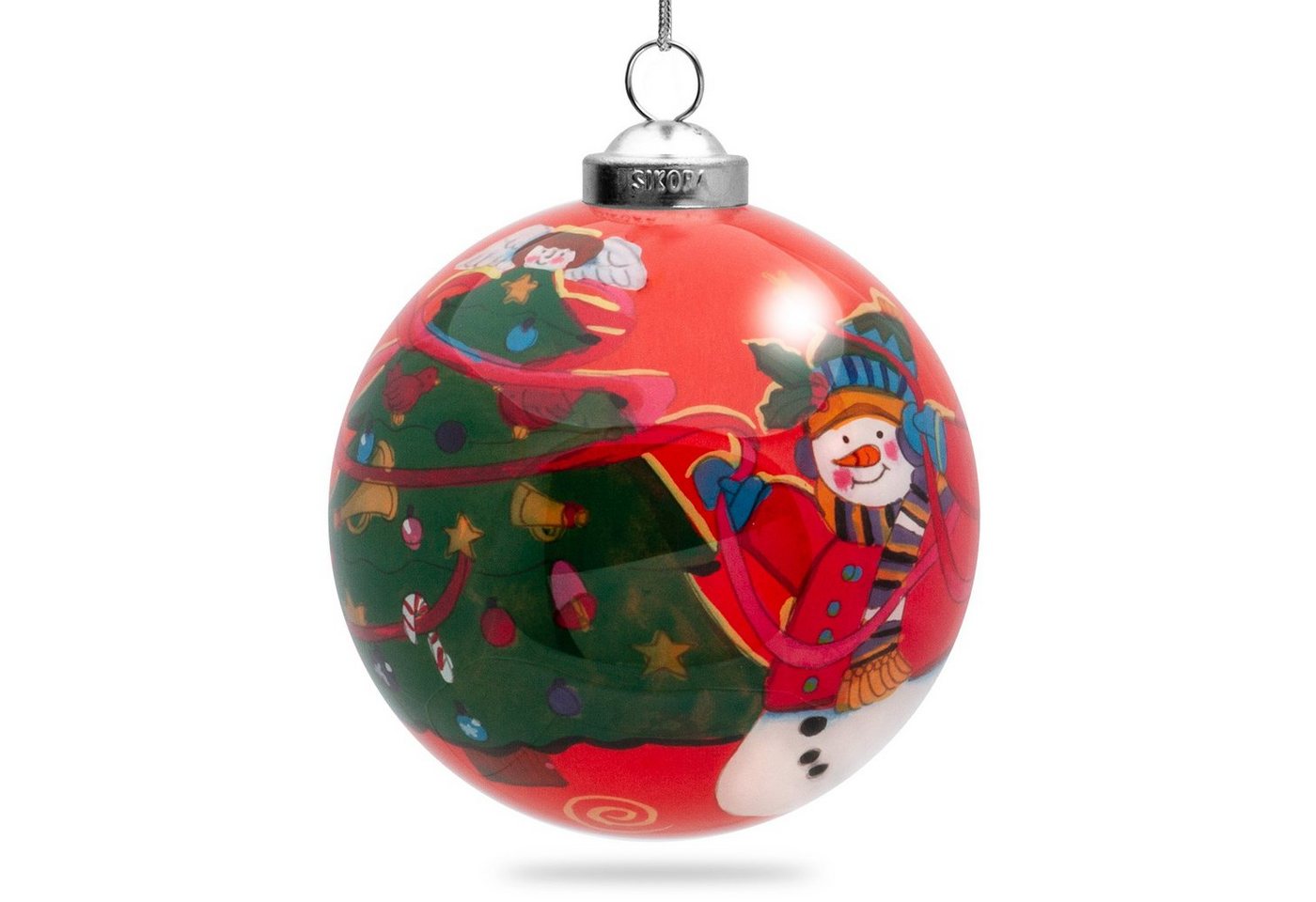 SIKORA Christbaumschmuck SIKORA K08-58 Schneemann am Weihnachtsbaum Glaskugel Weihnachtskugel Innenglasmalerei D: 7,5 cm SIKORA Christbaumschmuck SIKORA K08-58 Schneemann am Weihnachtsbaum Glaskugel Weihnachtskugel Innenglasmalerei D: 7,5 cm von SIKORA