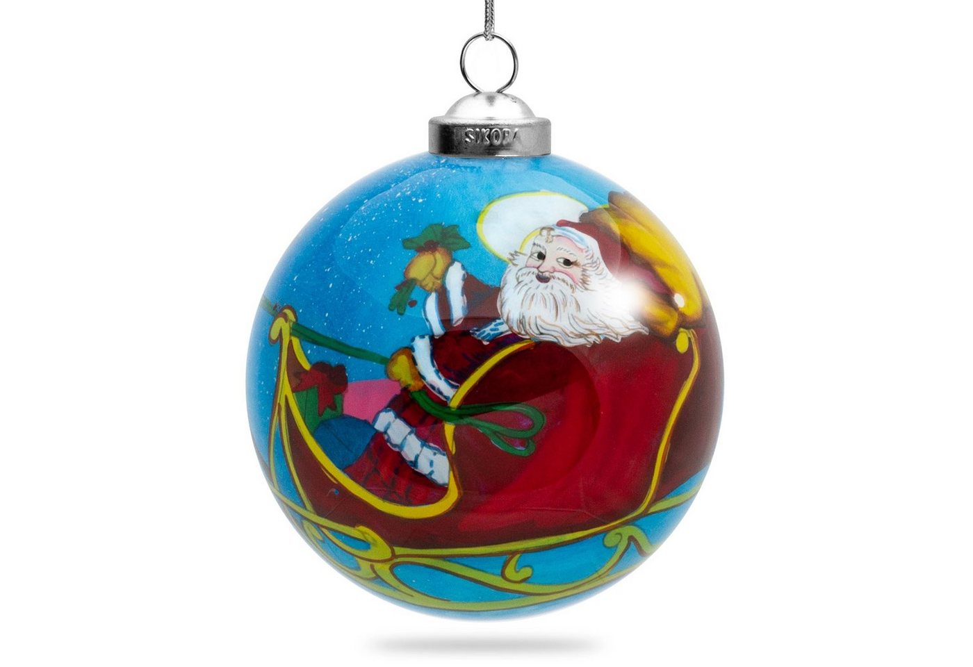 SIKORA Christbaumschmuck SIKORA K08-61 Weihnachtsmann mit Rentier Schlitten Glaskugel Weihnachtskugel Innenglasmalerei D: 7,5 cm SIKORA Christbaumschmuck SIKORA K08-61 Weihnachtsmann mit Rentier Schlitten Glaskugel Weihnachtskugel Innenglasmalerei D: 7,5 cm von SIKORA